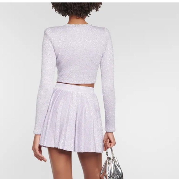SELF PORTRAIT purple lurex knit skirt - Picture 6 of 17